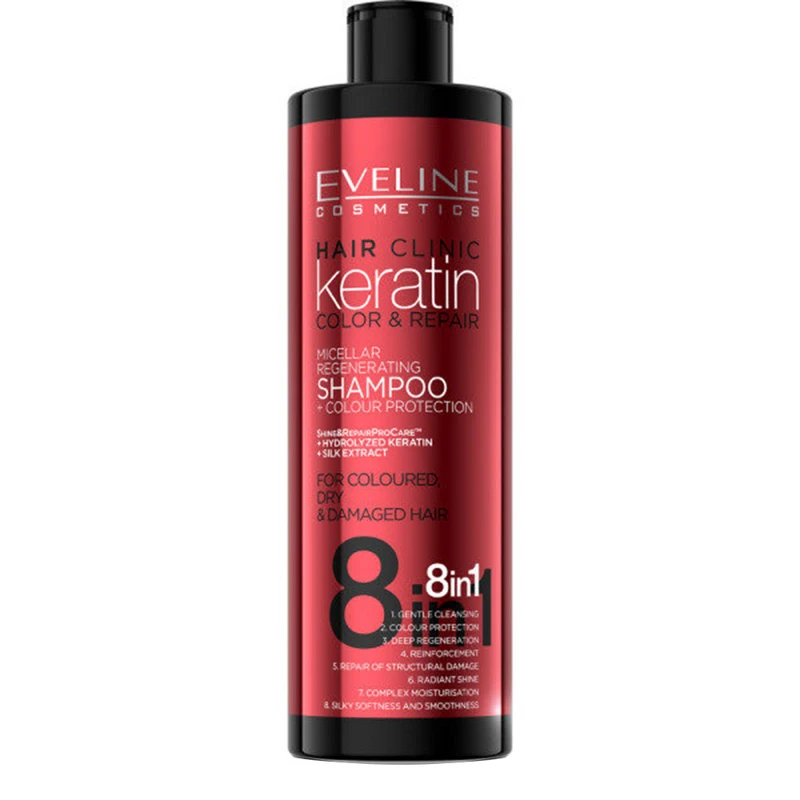 شامپو تثبیت کننده رنگ مو اولاین keratin حجم 400 میلی لیتر