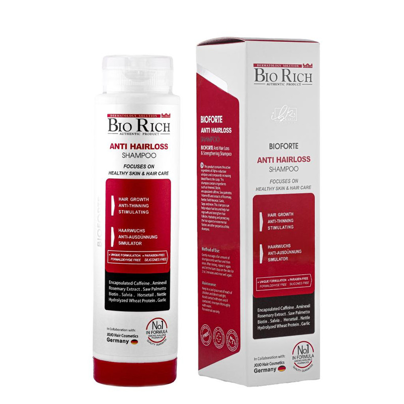شامپو تقویت کننده و ضد ریزش مو بایوریچ ANTI HAIR LOSS حجم 250 میلی لیتر