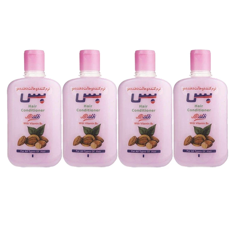 نرم کننده مو بس Almond حجم 890 میلی لیتر مجموعه 4 عددی