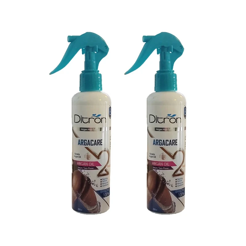 سرم دوفاز مو دیترون کراتین و روغن آرگان حجم 250 میلی لیتر مجموعه 2 عددی