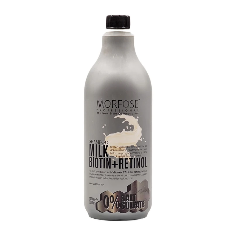 شامپو ضد ریزش مو مورفوس MILK BIOTIN حجم 1000 میلی لیتر