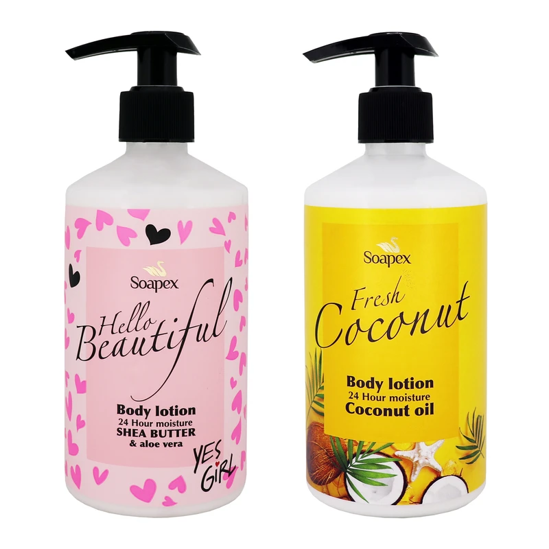 لوسیون بدن سوپکس Shea butter&Aloe vera و Coconut oil حجم 350 میلی لیتر