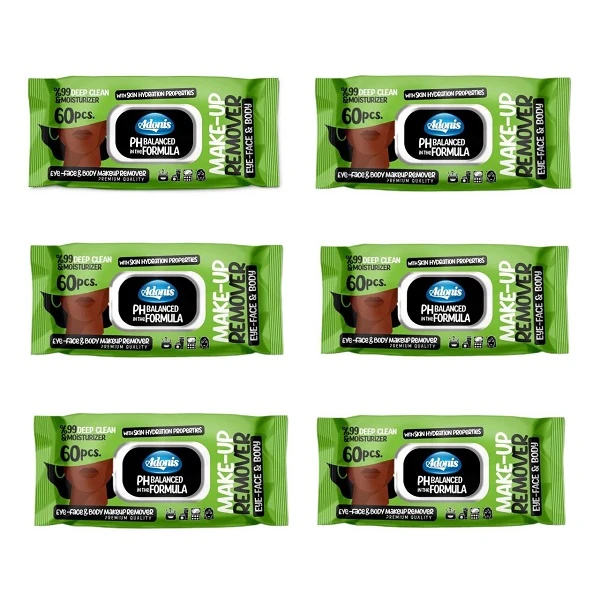 دستمال مرطوب آدونیس 01 شش بسته 60 عددی