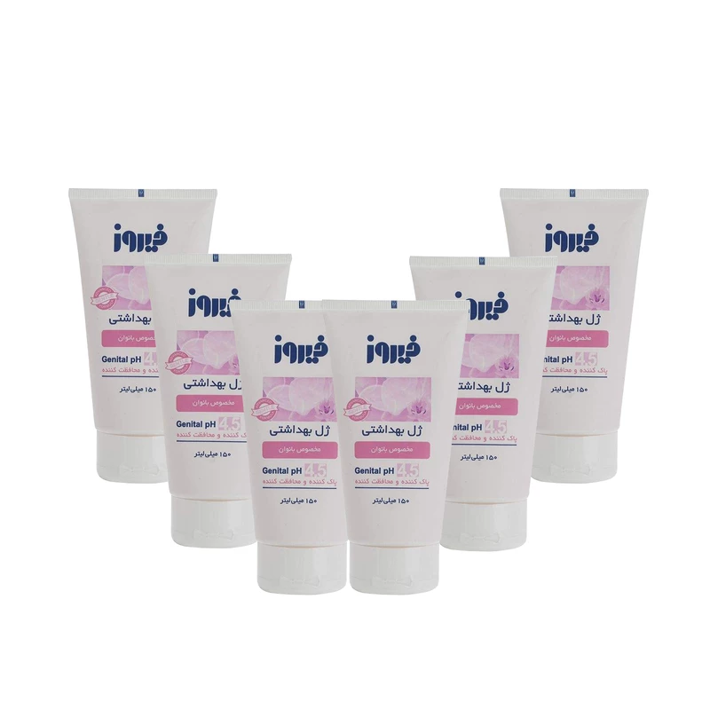 ژل بهداشتی بانوان فیروز Intimate حجم 150 میلی لیتر مجموعه 6 عددی