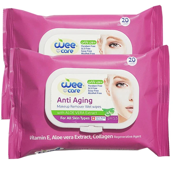 دستمال مرطوب وی کر New Anti Aging مجموعه 2 عددی