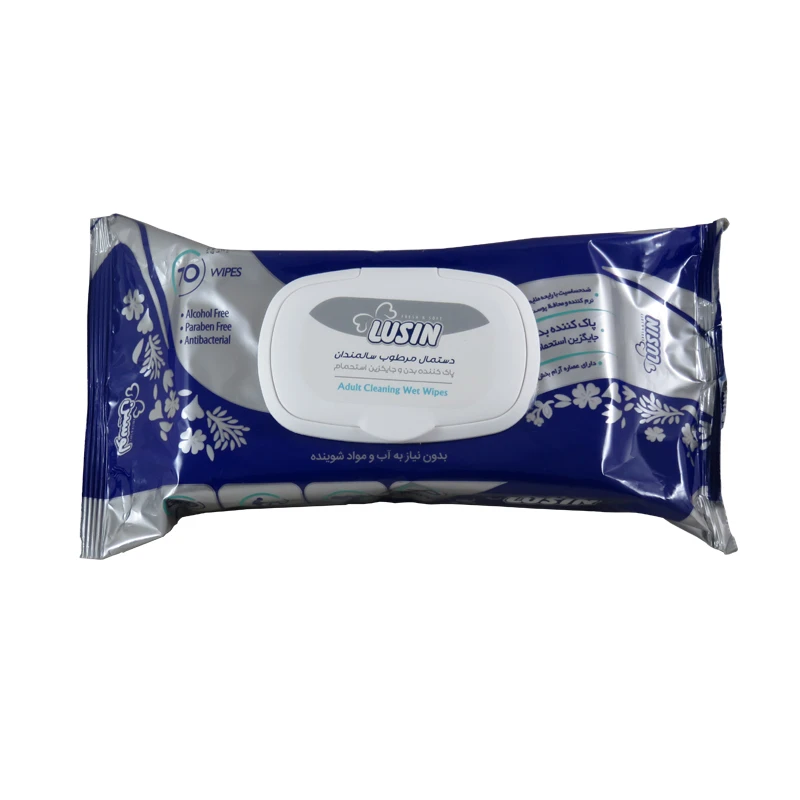 دستمال مرطوب لوسین Antibacterial بسته 70 عددی