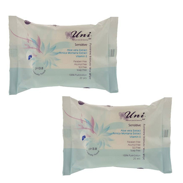 دستمال مرطوب یونی لد Sensitive مجموعه 2 عددی