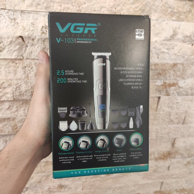 ست ماشین اصلاح موی صورت و بدن وی جی ار مدل V-103