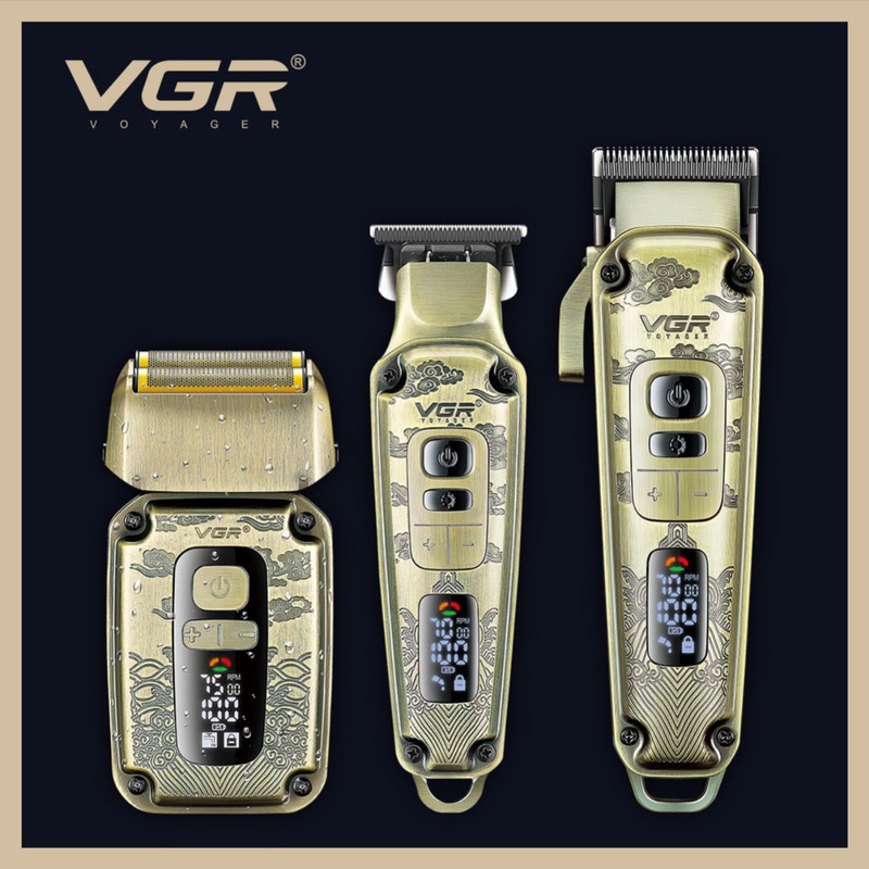 ماشین اصلاح موی سر و صورت وی جی ار مدل V-642 مجموعه 3 عددی