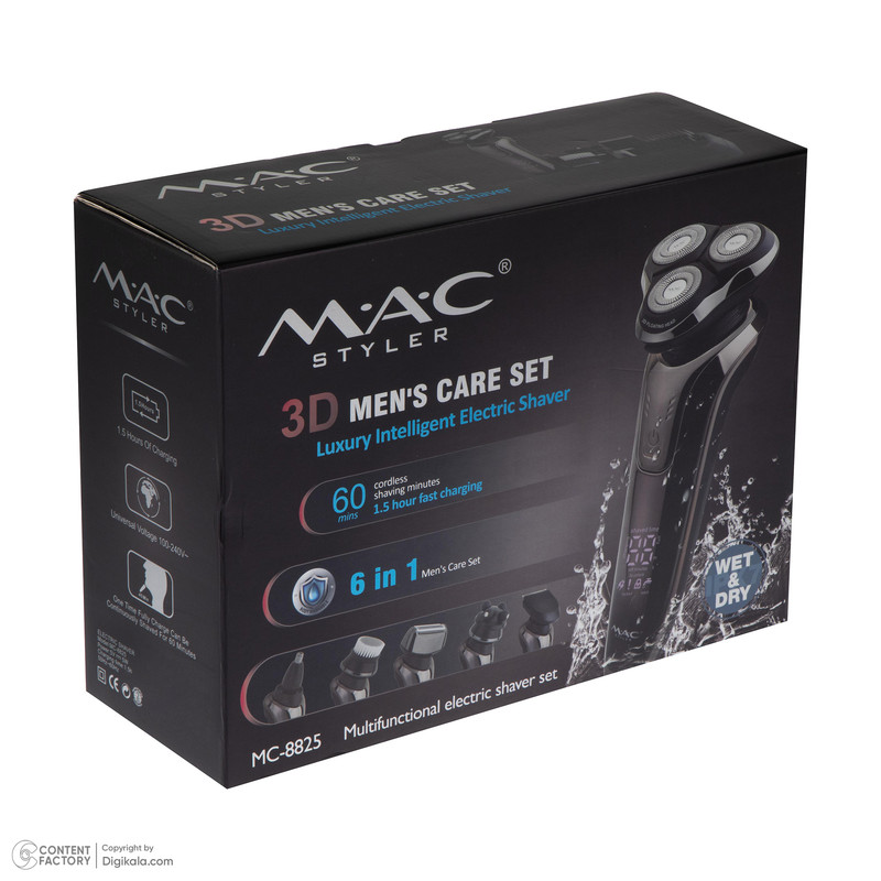 ماشین اصلاح موی صورت مک استایلر مدل MC 8825 به همراه موزن گوش و بینی مدل Mc 8814