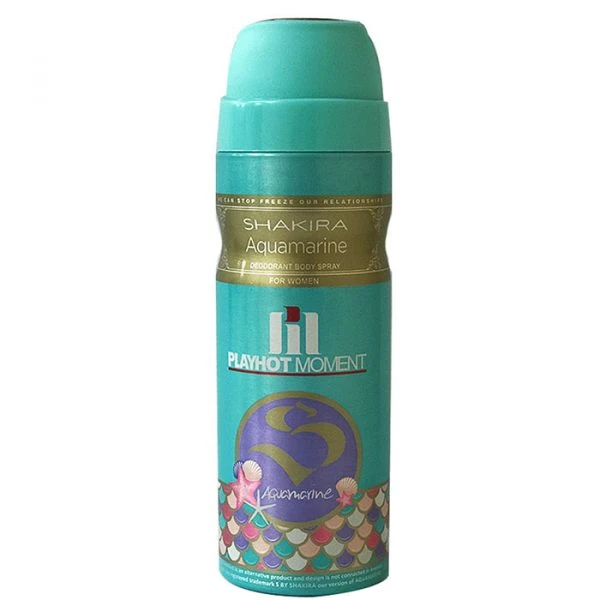 اسپری خوشبو کننده بدن زنانه پلی هات مومنت Shakira Aquamarine حجم 200 میلی لیتر