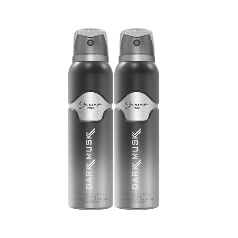 اسپری بدن مردانه ژک ساف dark musk Sh3455.2 حجم 150 میلی لیتر بسته 2 عددی