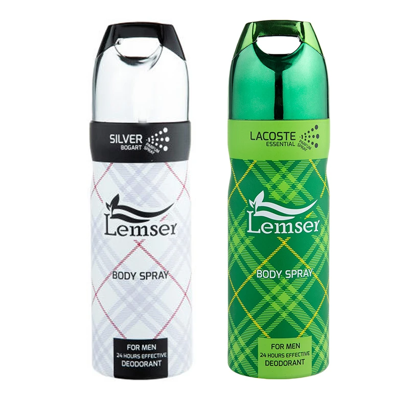 اسپری خوشبو کننده بدن مردانه لمسر Lacoste - Silver Bogart حجم 200 میلی لیتر بسته 2 عددی