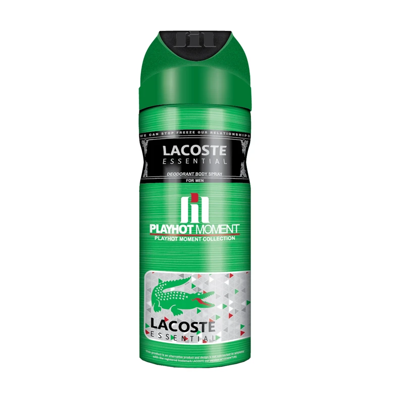 اسپری خوشبو کننده بدن مردانه پلی هات مومنت LACOSTE TOUCH essential حجم 200 میلی لیتر