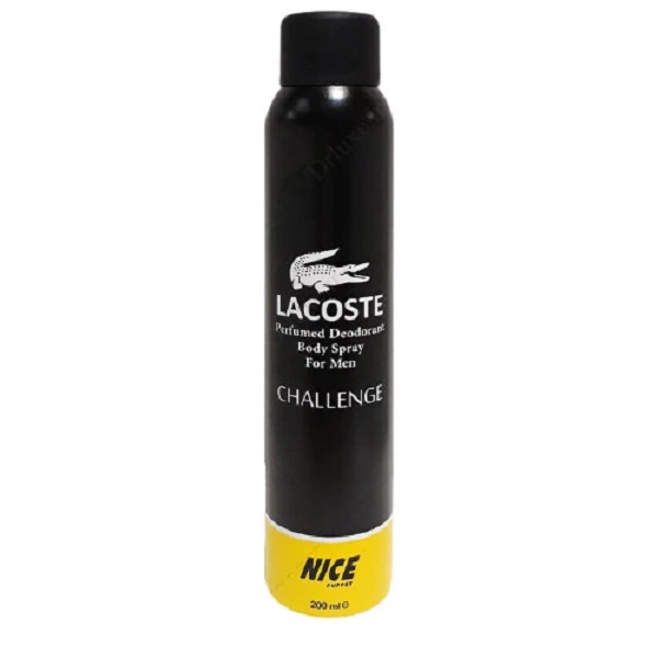 اسپری خوشبو کننده بدن مردانه نایس پاپت Lacoste Challenge حجم 200 میلی لیتر