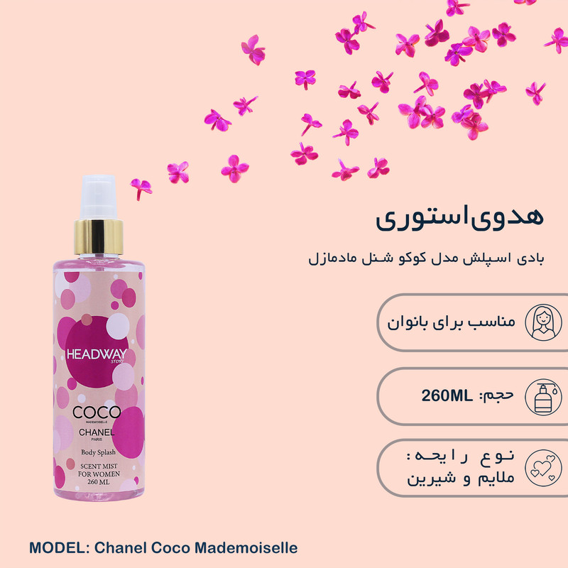 بادی اسپلش هدوی استوری وان میلیون و کوکو شنل مادمازل حجم 260 میلی لیتر مجموعه دو عددی