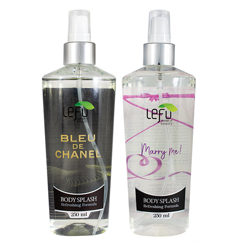 بادی اسپلش لفو MARRY ME حجم 250 میلی لیتر به همراه بادی اسپلش لفو BLEU DE CHANEL حجم 250 میلی لیتر