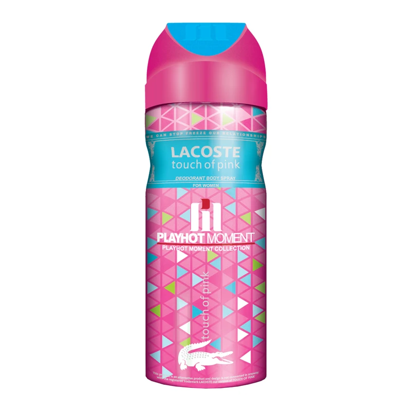 اسپری خوشبو کننده بدن زنانه پلی هات مومنت LACOSTE TOUCH Of Pink حجم 200 میلی لیتر