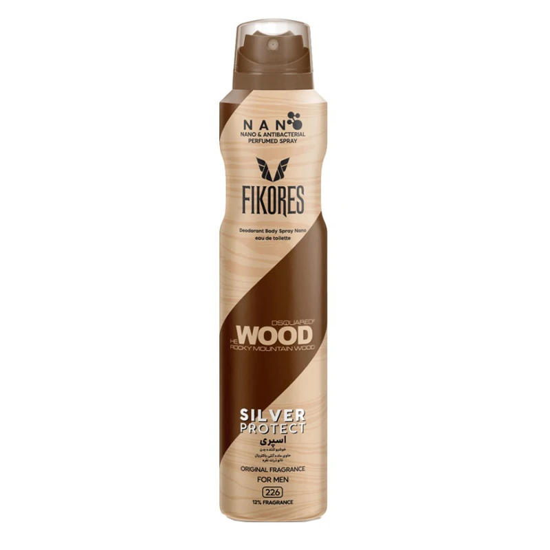 اسپری بدن مردانه فیکورس Wood حجم 200 میلی لیتر