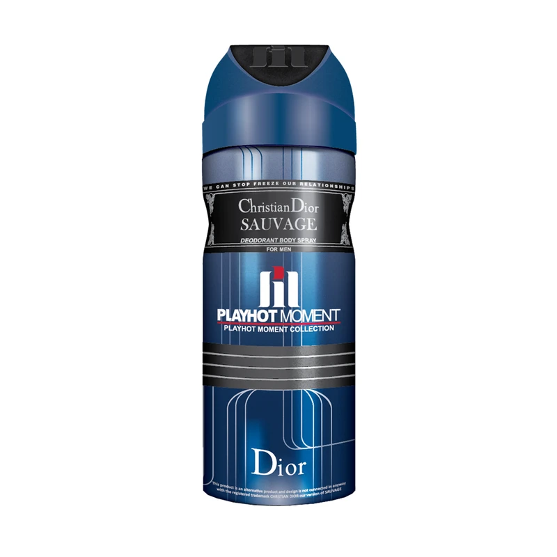 اسپری خوشبو کننده بدن مردانه پلی هات مومنت CHRISTIAN DIOR SAUVAGE حجم 200 میلی لیتر