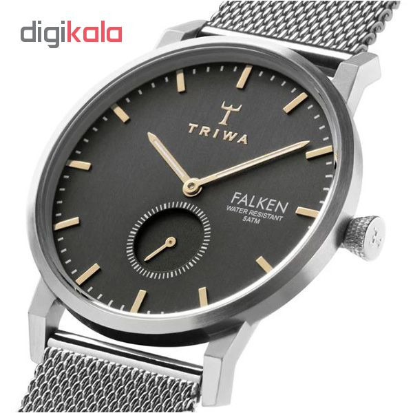 ساعت مچی عقربه ای تریوا مدل Smoky Falken steel mesh