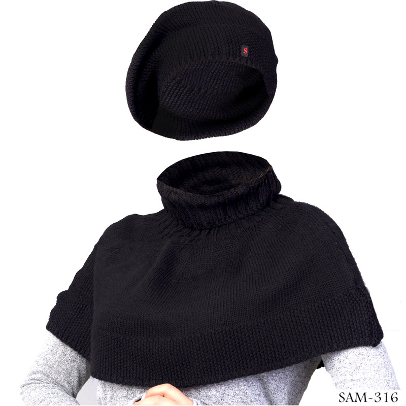 ست کلاه و شال گردن بافتنی سام مدل 316