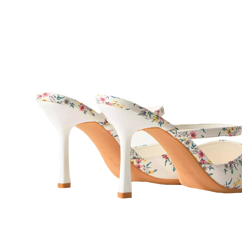 کفش زنانه مکس مدل Floral Print Slip-On Mules with Stiletto Heels