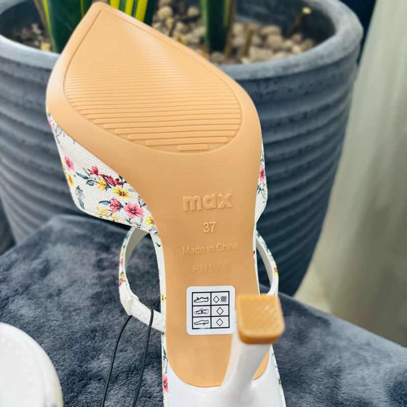 کفش زنانه مکس مدل Floral Print Slip-On Mules with Stiletto Heels