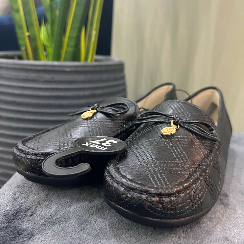 کفش کالج زنانه مکس مدل Perforated Slip-On Loafers with Bow Accent