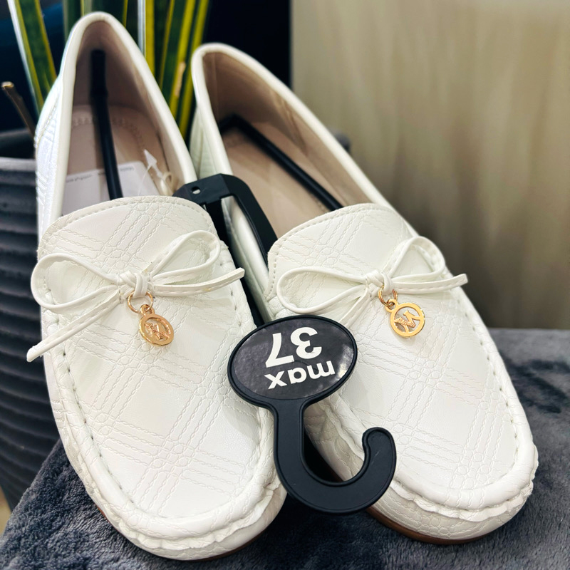 کفش کالج زنانه مکس مدل Perforated Slip-On Loafers with Bow Accent