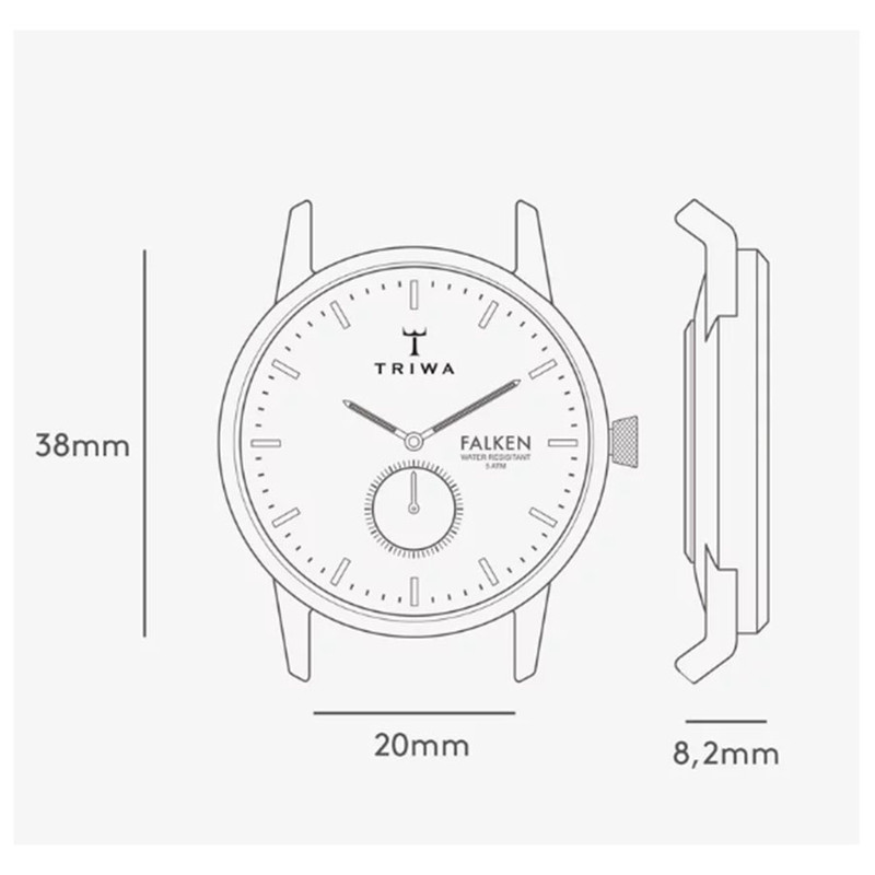 ساعت مچی عقربه ای تریوا مدل walter falken brw strap