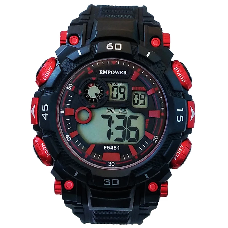 ساعت مچی دیجیتال مردانه مدل استخری اسپرت ضدآب چراغدار SPORT خطیE54M51