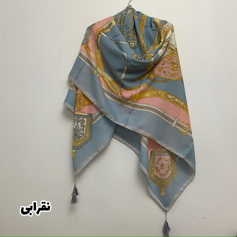 روسری زنانه مدل نخ پنبه پاییزه منگوله دار کد SIA5