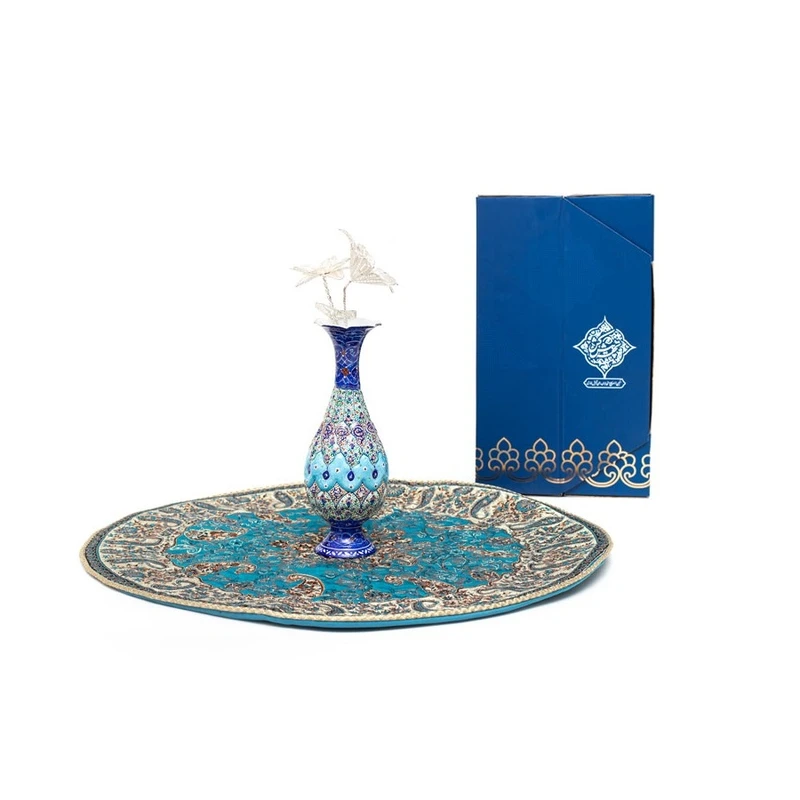 ست هدیه آرا هنر فاخر ایرانی مدل مسی و ترمه ابریشم مدل V206