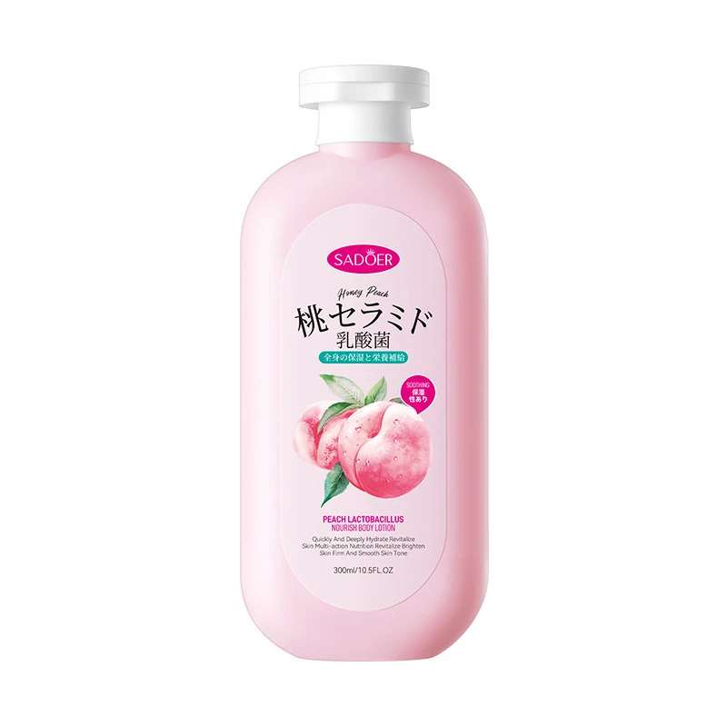 لوسیون بدن سادور مدل PEACH LACTOBACILLUS مناسب برای انواع پوست حجم 300 میلی لیتر