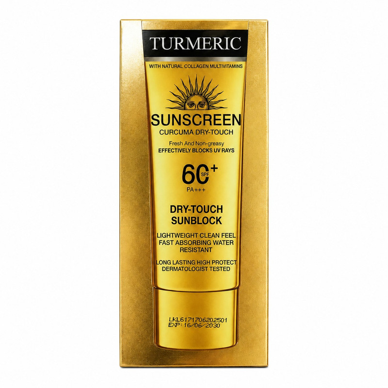 کرم ضد آفتاب بدون رنگ مناسب دست و صورت وکالی SPF60 مدل Curcuma Dry-Touch محافظت در برابر UVA و UVB مناسب انواع پوست حجم 100 میلی لیتر
