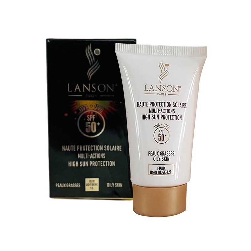 کرم ضدآفتاب رنگی لانسون SPF50 مدل مولتی اکشن شماره 1.5، مناسب پوستهای چرب، حجم 40 میلیلیتر
