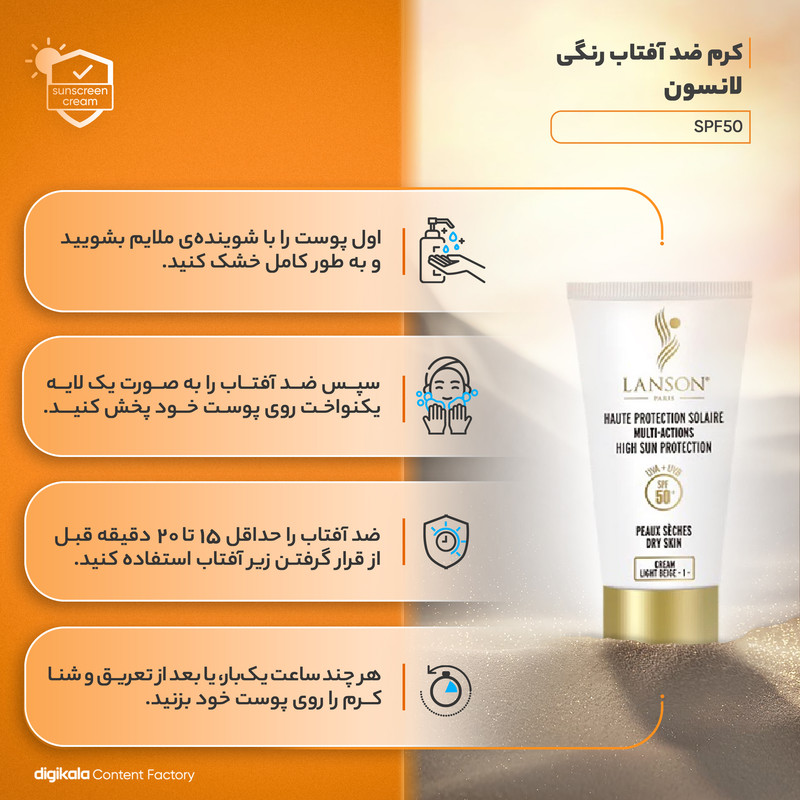 کرم ضدآفتاب لانسون شماره 1، حجم 40 میلیلیتر