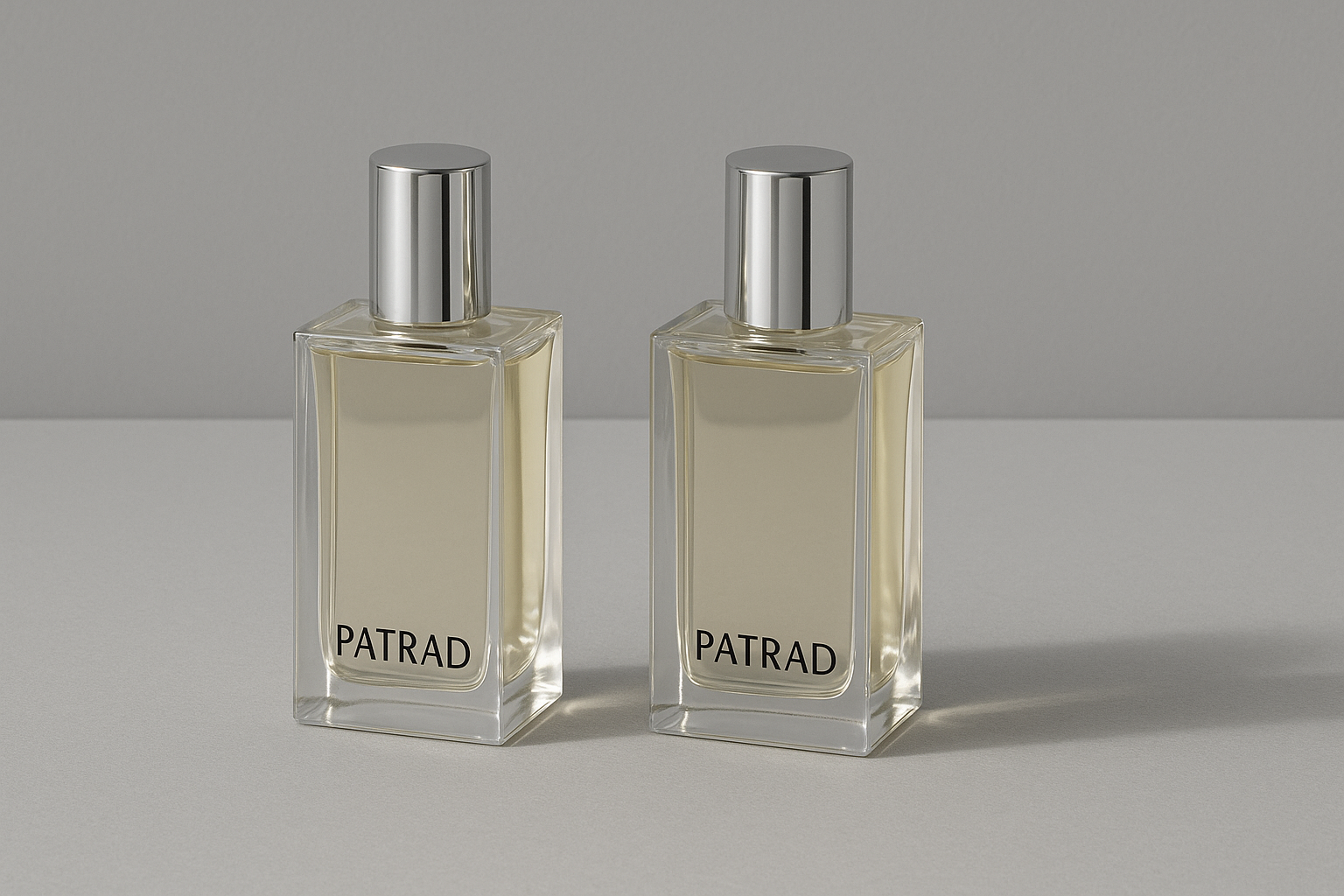 بطریهای عطر یونیسکس روی پسزمینه خاکستری